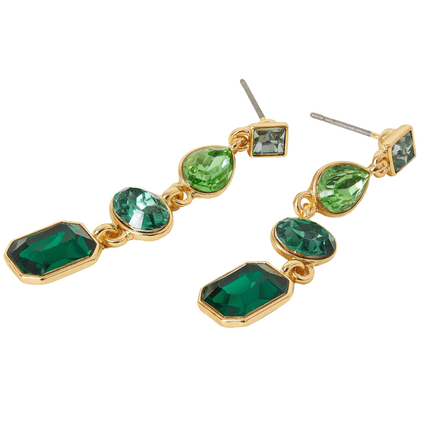 London Women's Eclectic Gem Long Drop Earrings