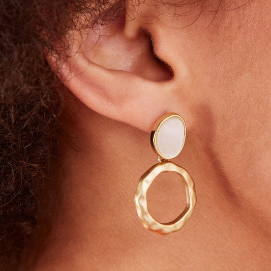London Women's Brushed Metal Tiny Doorknocker Earrings