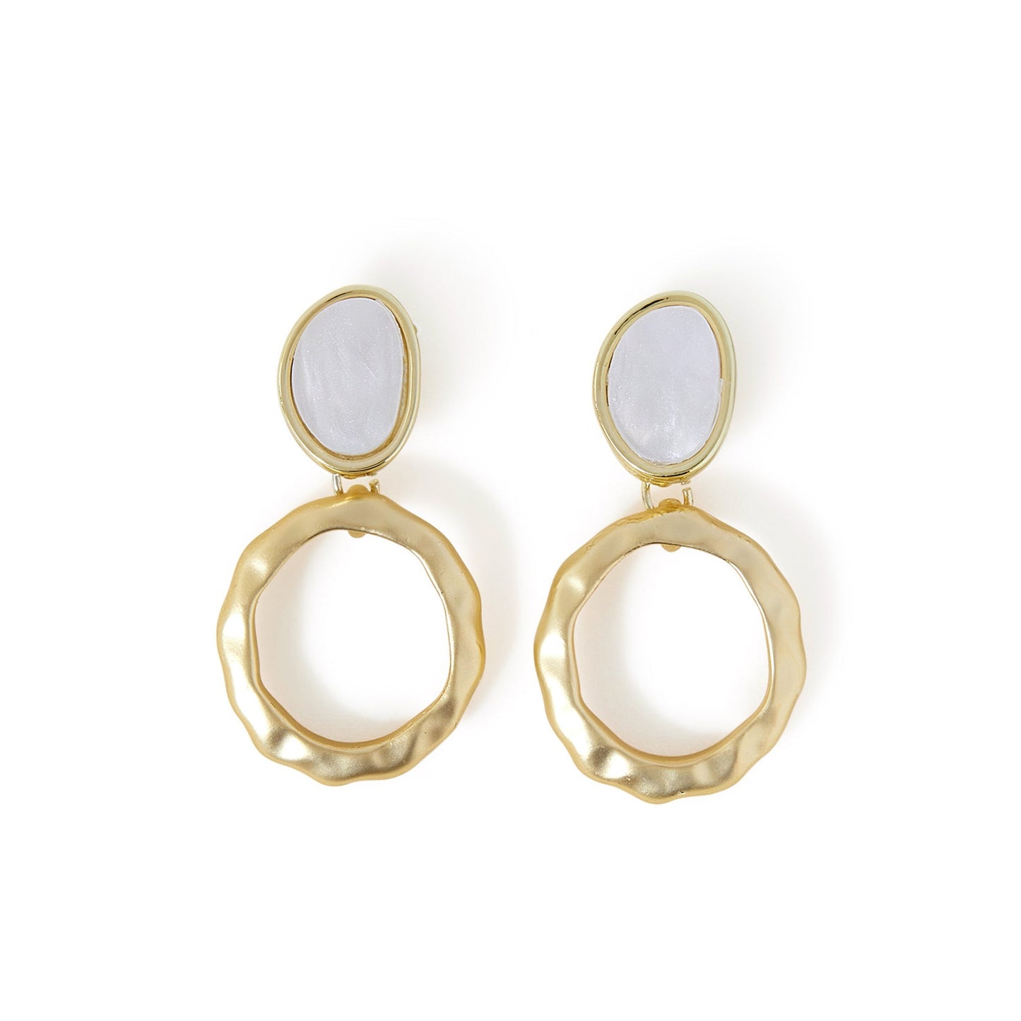 London Women's Brushed Metal Tiny Doorknocker Earrings