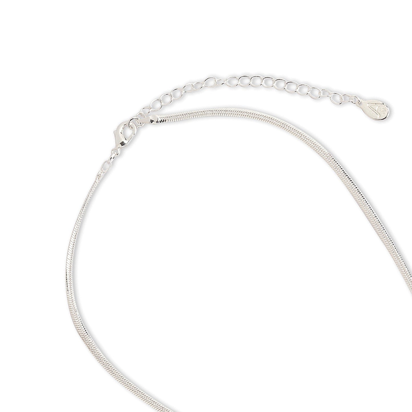 London Women's Silver Snake Chain Crystal Square Pendant