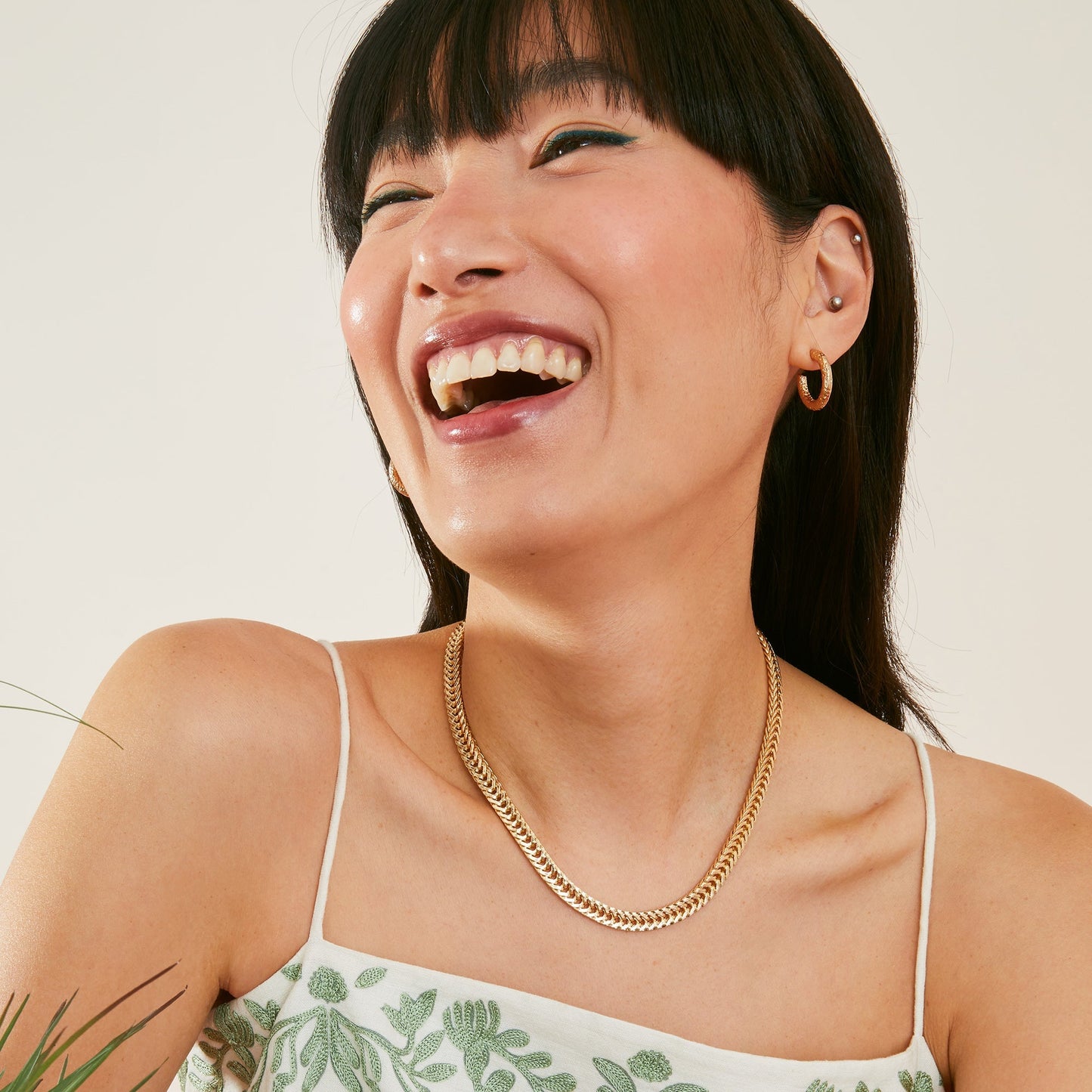 London Women's Gold Weaved Chain Necklace