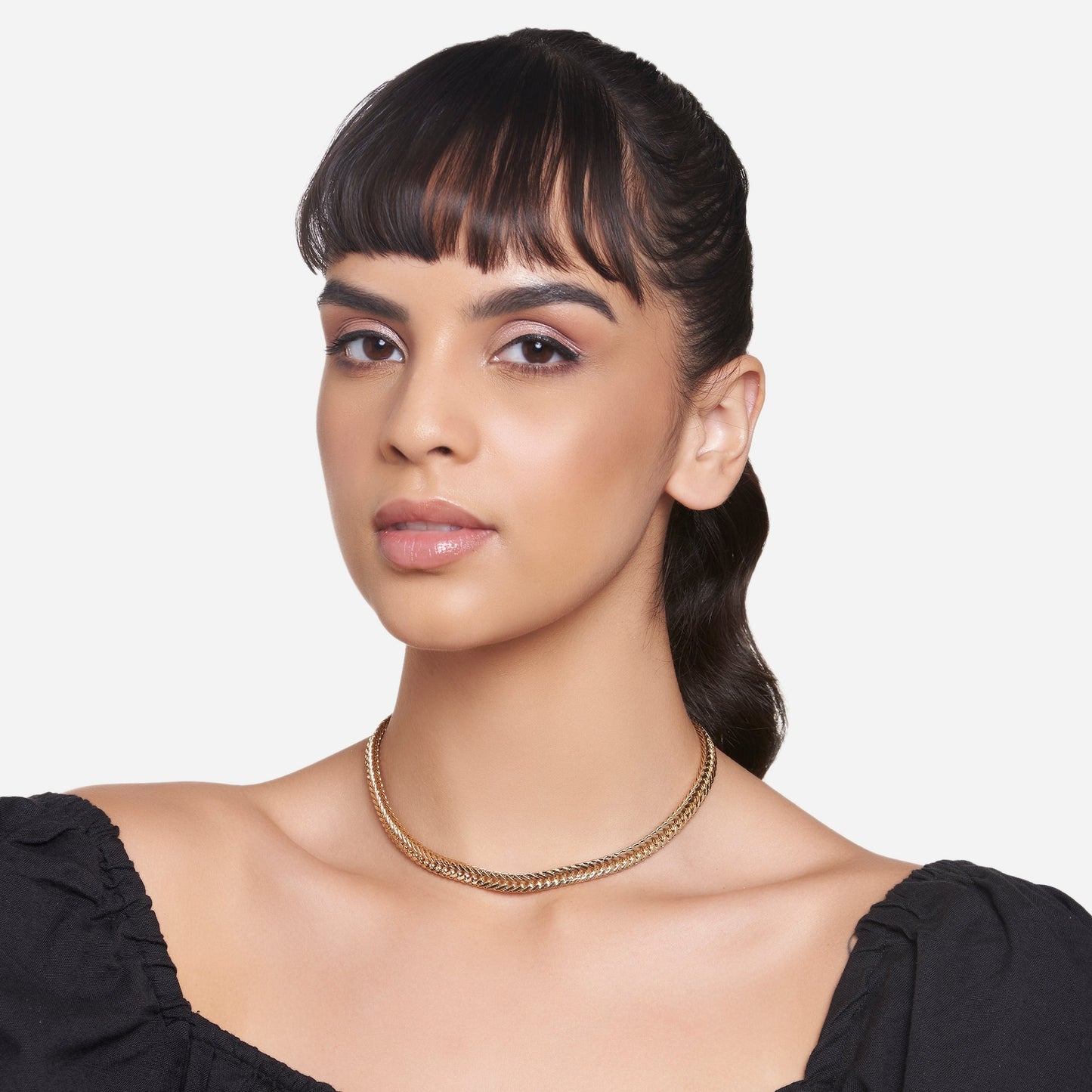 London Women's Gold Weaved Chain Necklace