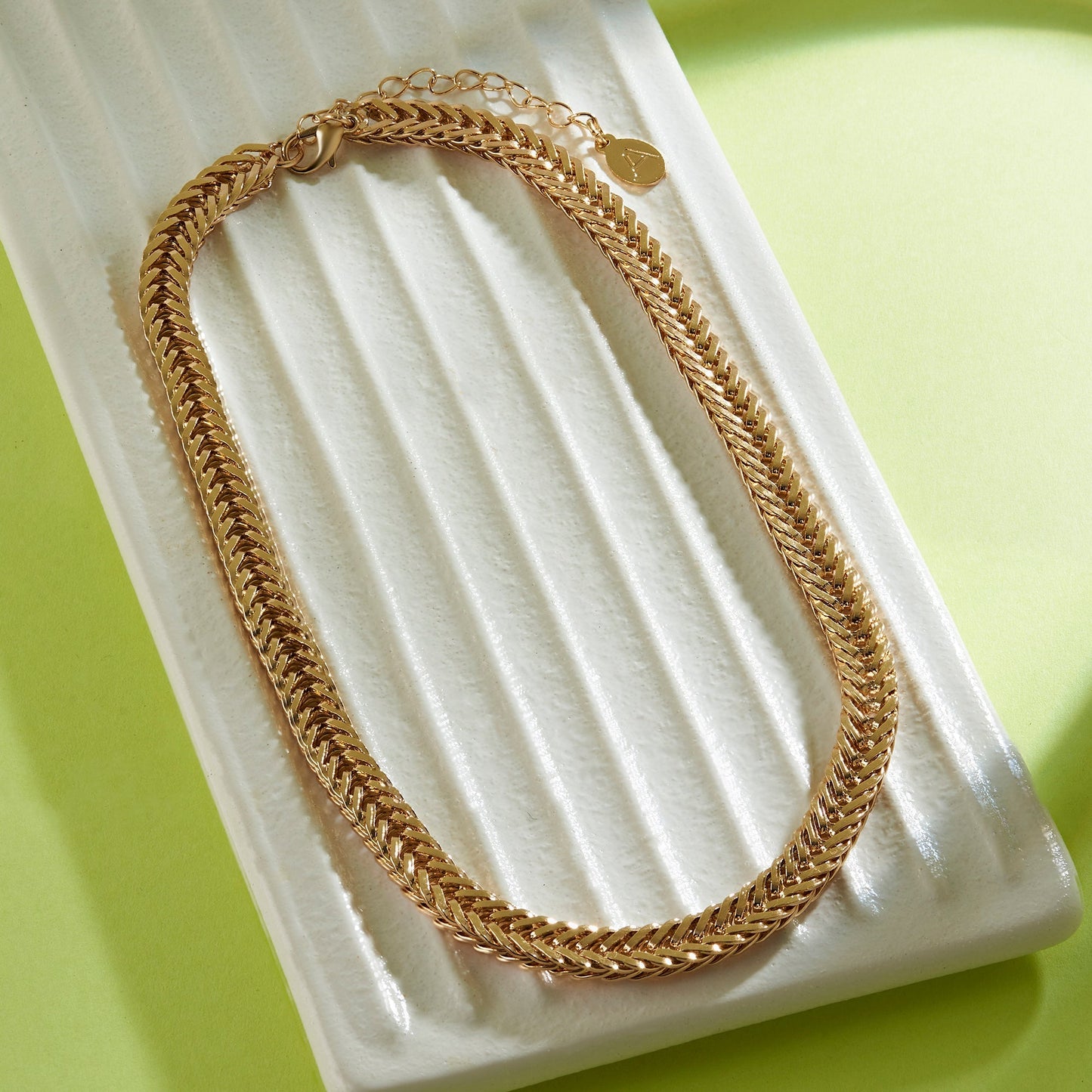 London Women's Gold Weaved Chain Necklace