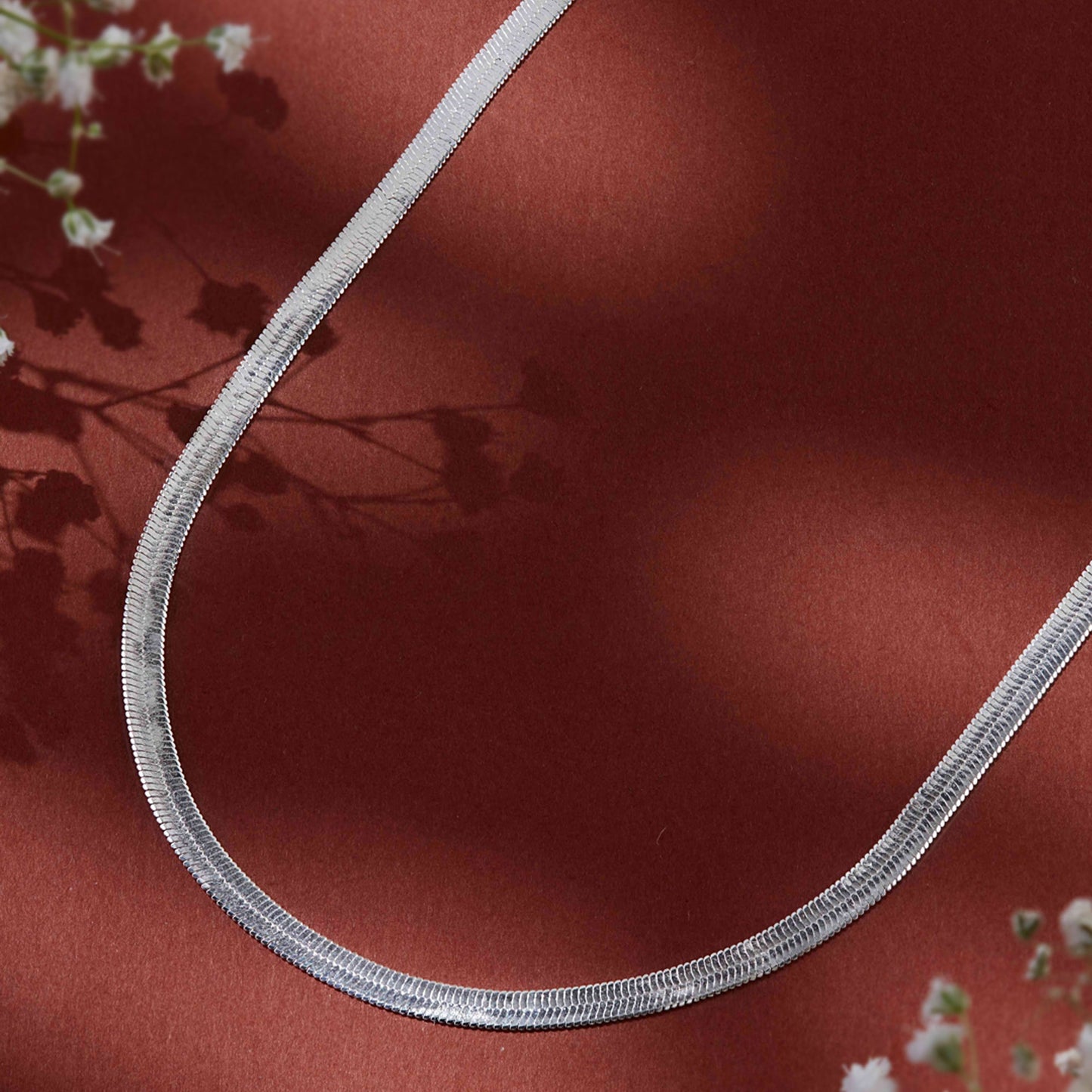 Silver Snake Chain Necklace Silver