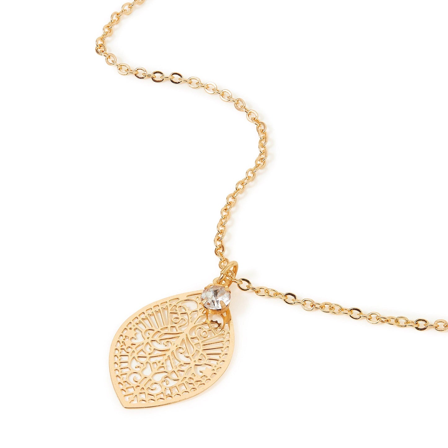 London Women's Filigree Leaf Pendant Necklace