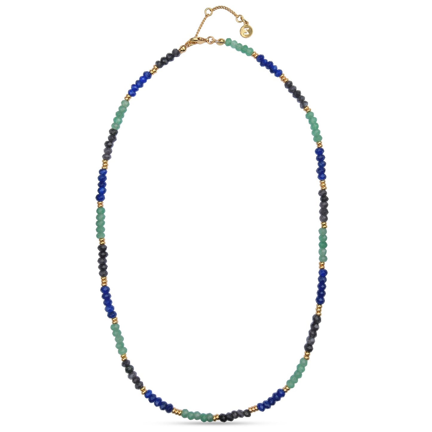 Real Gold Plated Z Stone And Bead Necklace