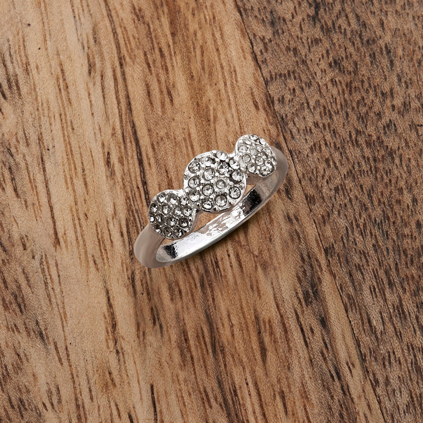 London Women's Silver Gem Disc Ring-Small