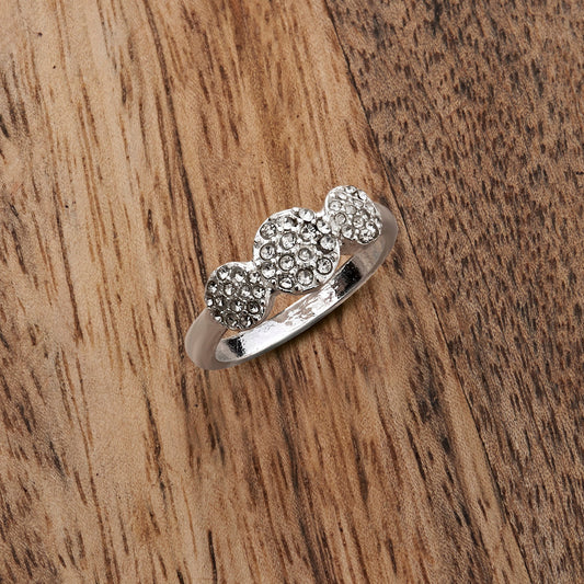 London Women's Silver Gem Disc Ring-Medium