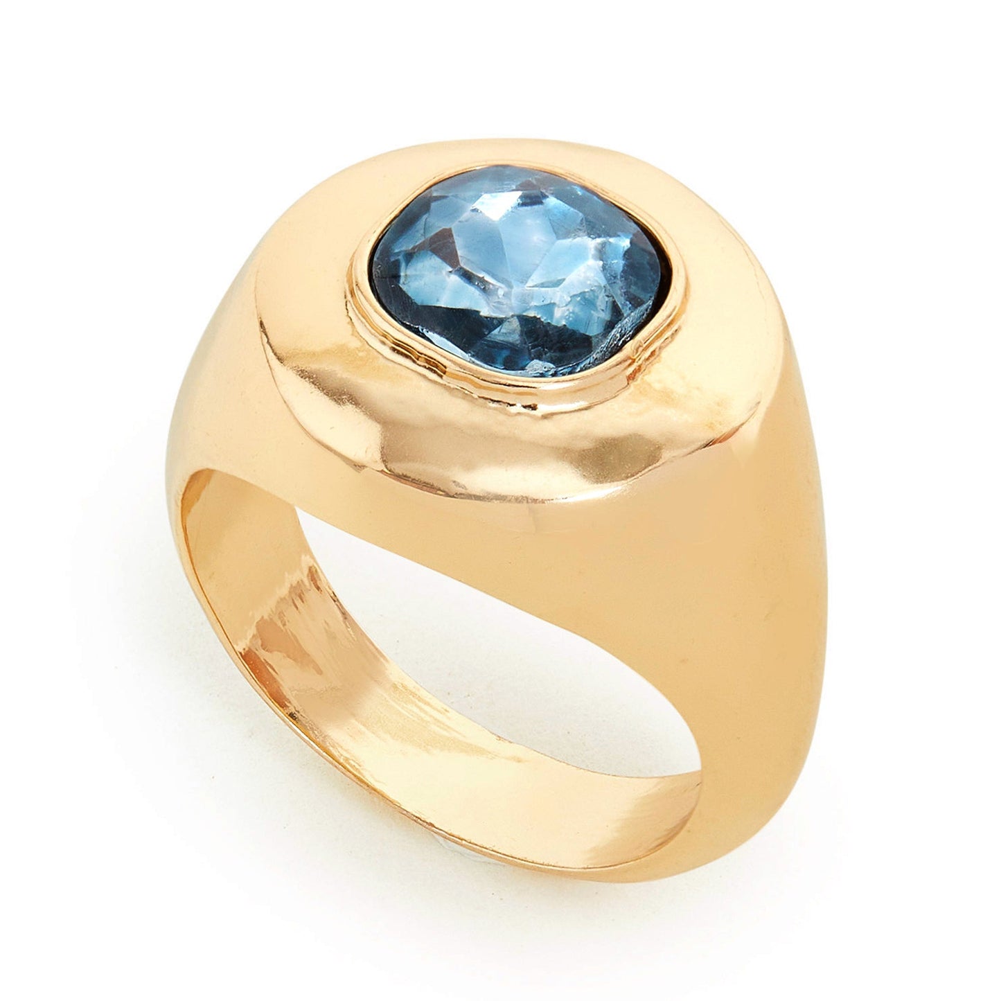 London Women's Blue Chunky Gem Ring-Medium