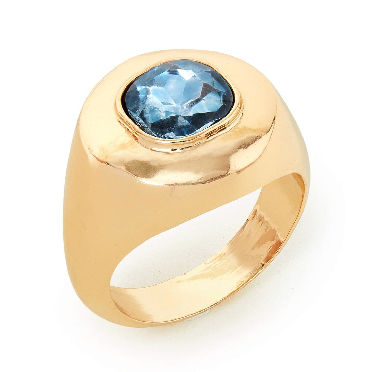 London Women's Blue Chunky Gem Ring-Medium