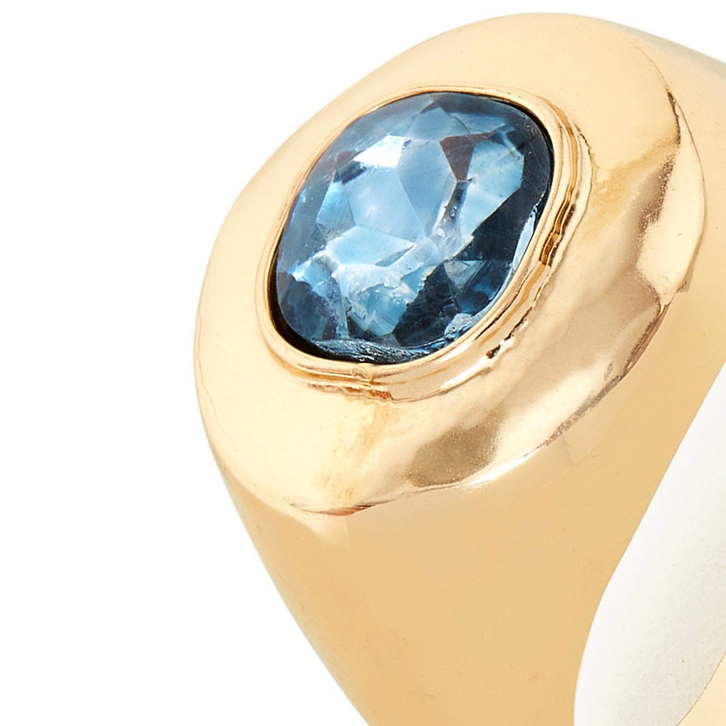 London Women's Blue Chunky Gem Ring-Medium
