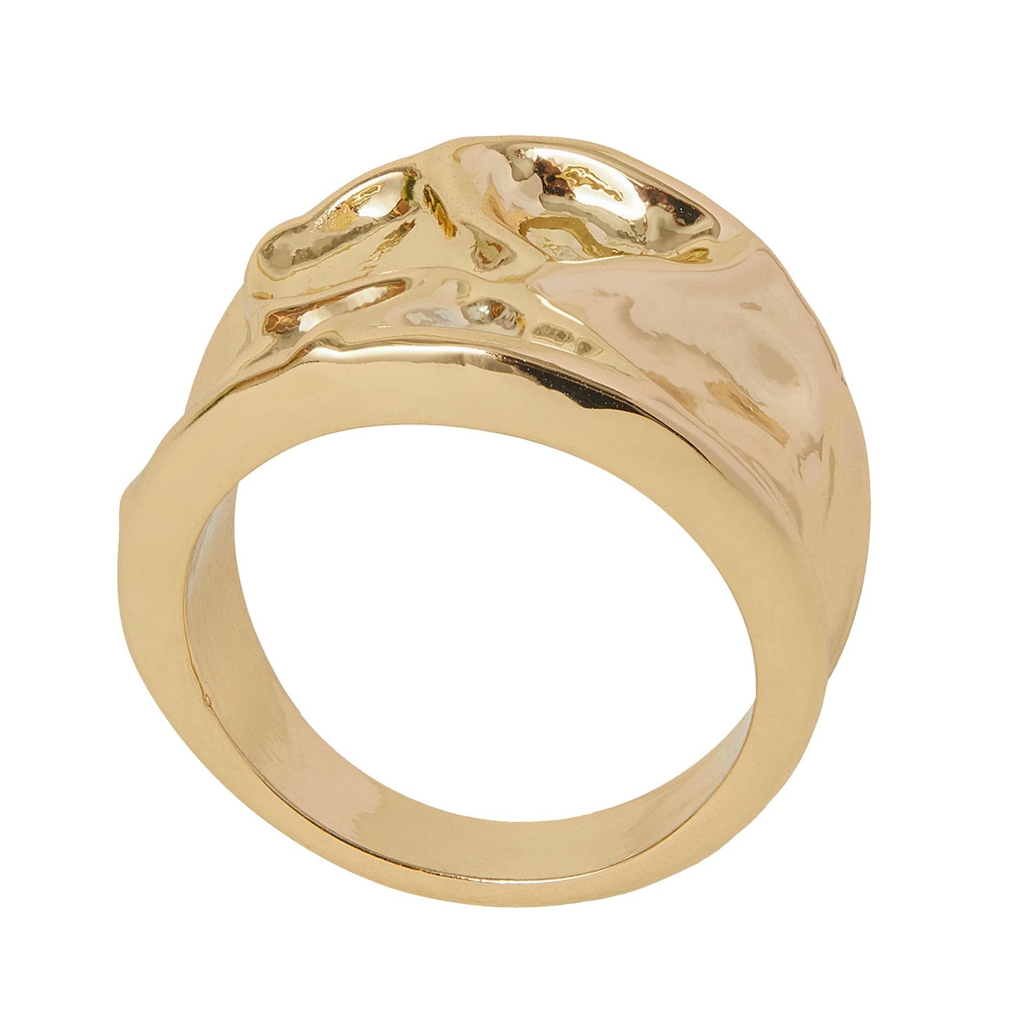 London Women's Gold Molten Statement Ring-Small