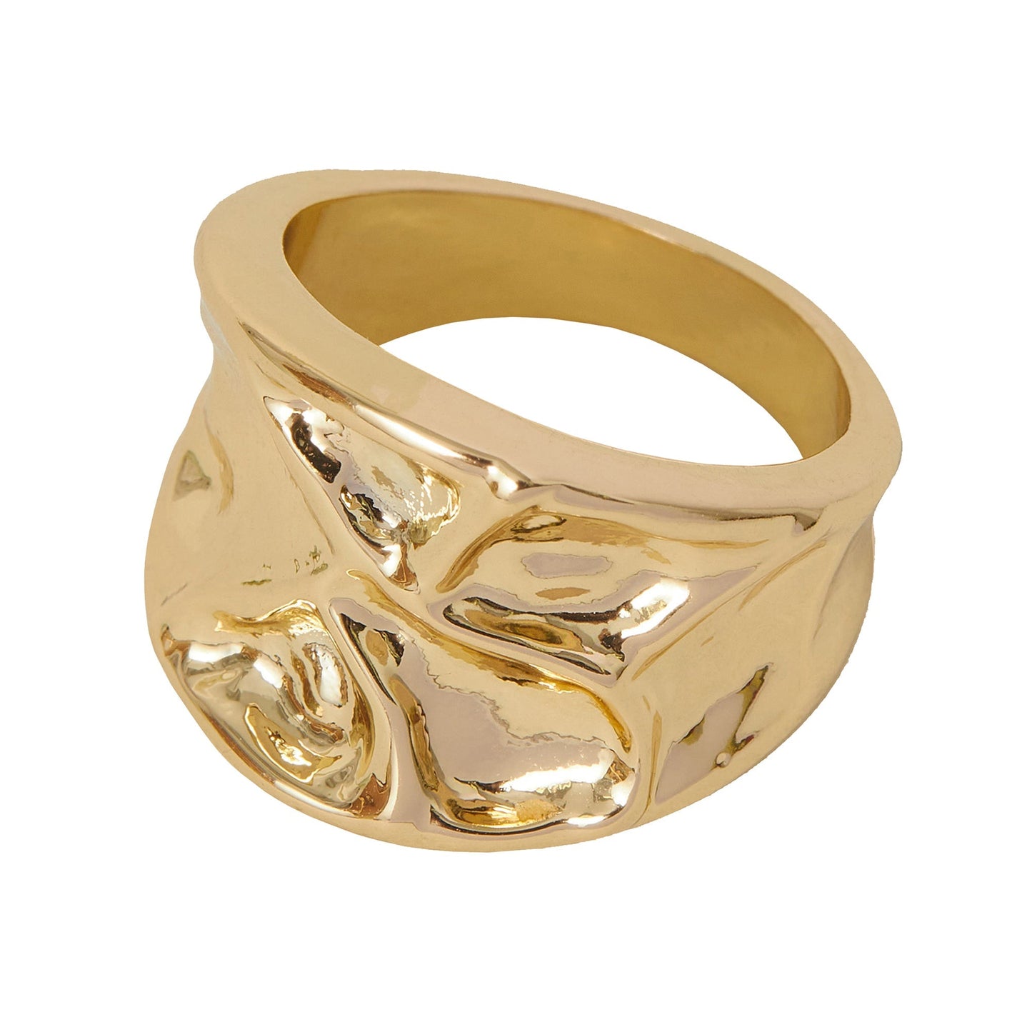 London Women's Gold Molten Statement Ring-Small