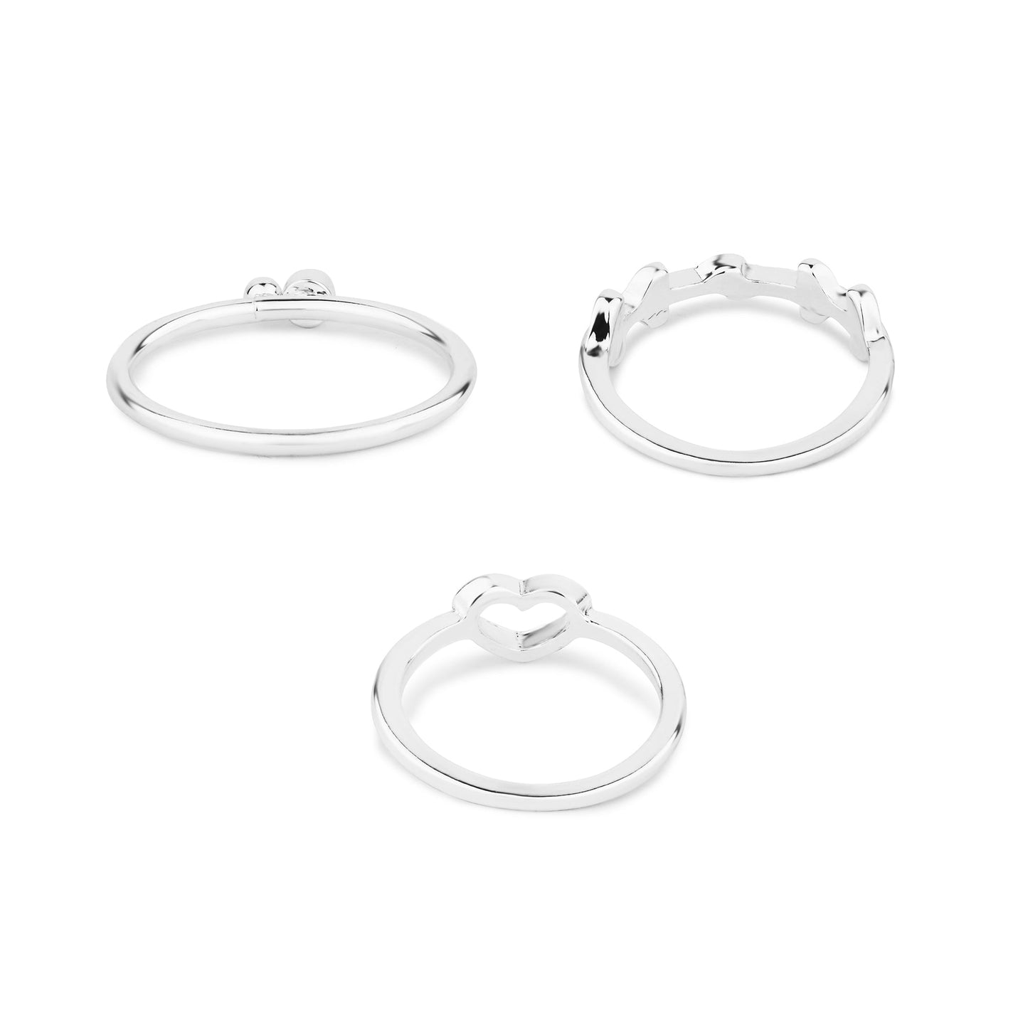 London Women's 3 X Heart Vine Rings-Medium