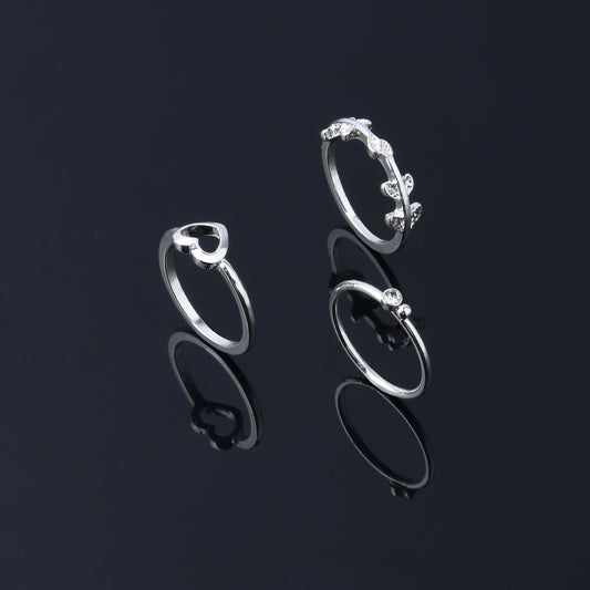 London Women's 3 X Heart Vine Rings-Large