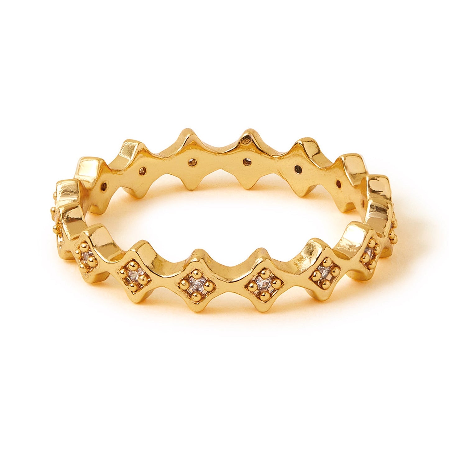 Real Gold-Plated Star Band Ring-Small