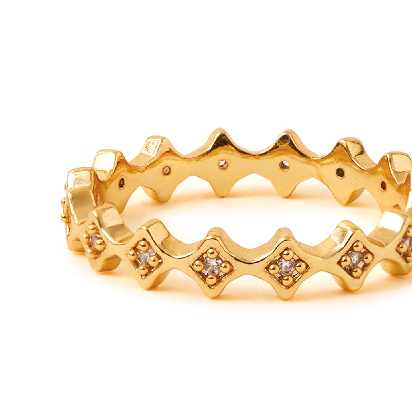 Real Gold-Plated Star Band Ring-Small