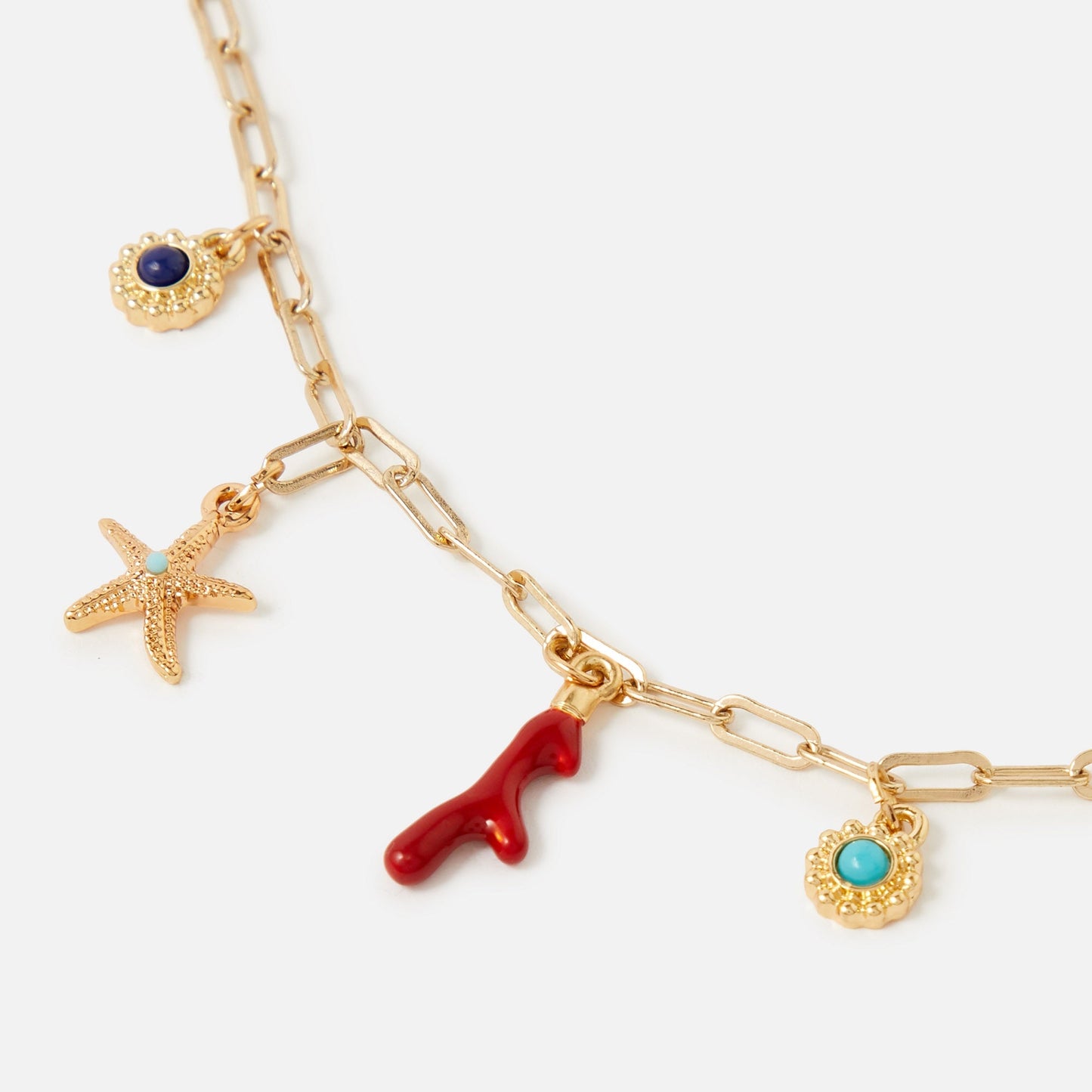 London Women's St Ives Charmy Shell And Coral Collar Necklace