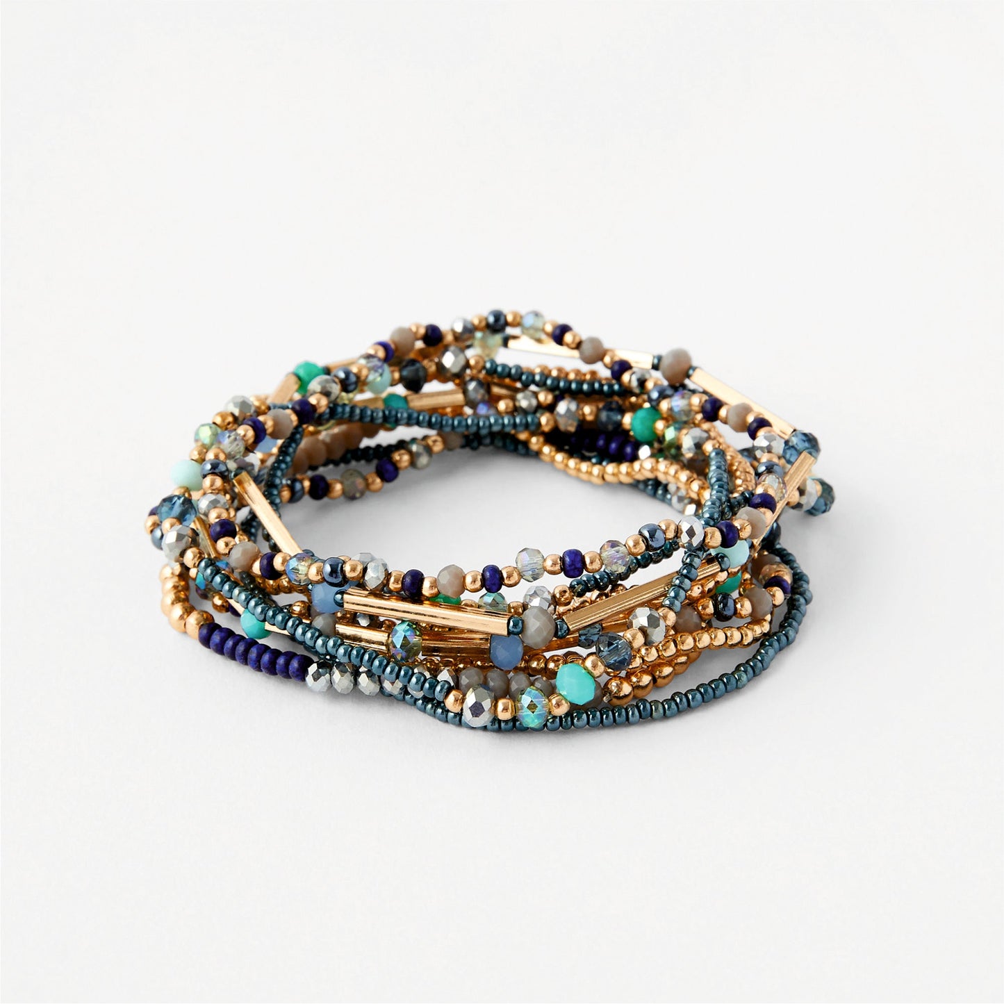 London Women's Kerala Beaded Stretch Bracelet
