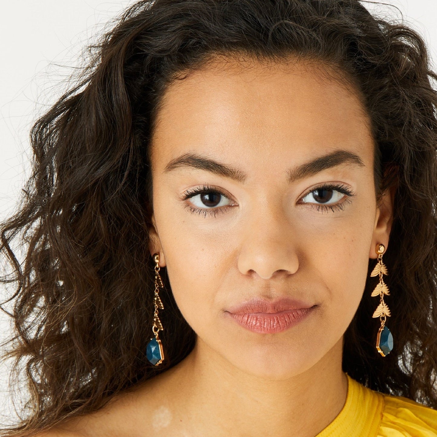 London Women's Country Retreat Stone&Leaf Long Drop Earrings