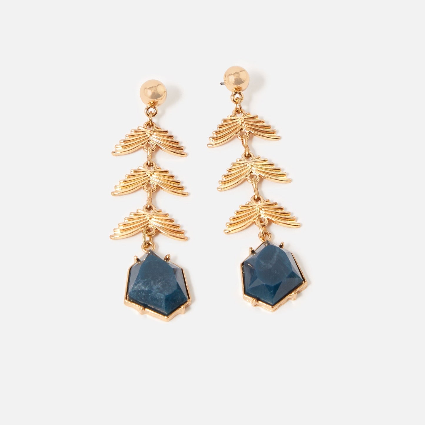 London Women's Country Retreat Stone&Leaf Long Drop Earrings