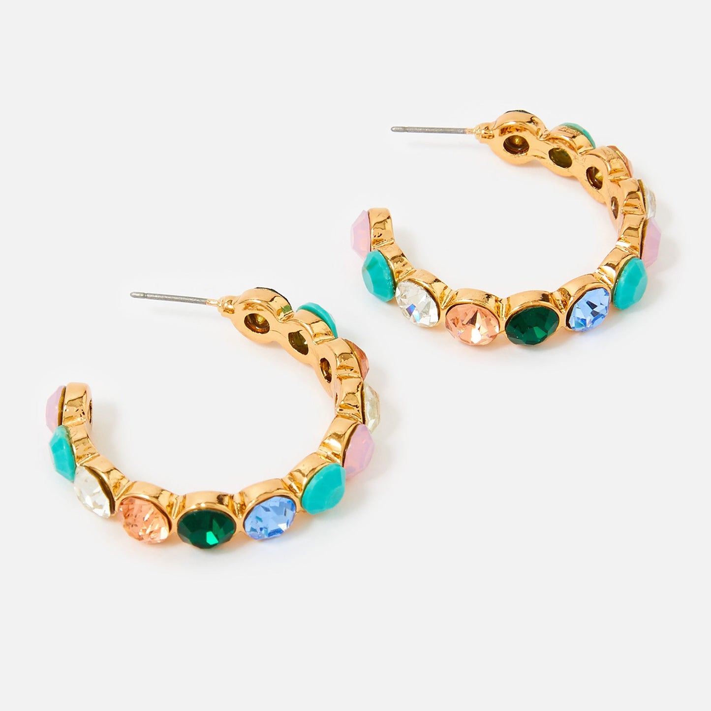 London Women's Feel Good Round Gems Hoop Earrings