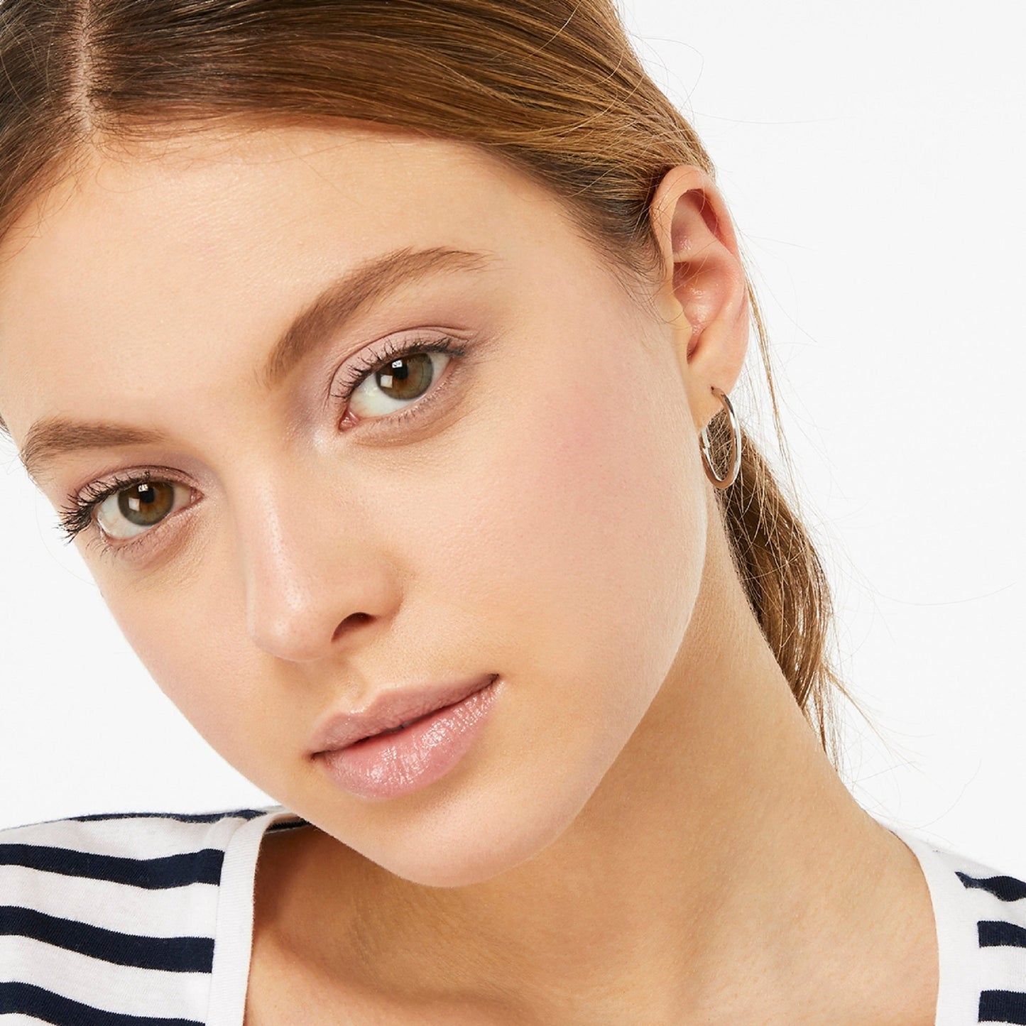 London Women's Silver Small Simple Hoop Earring