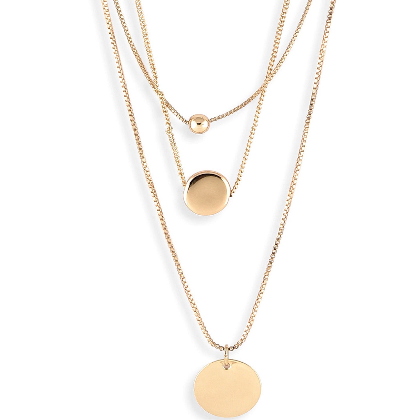 London Women'S Simple Discs Layered Necklace