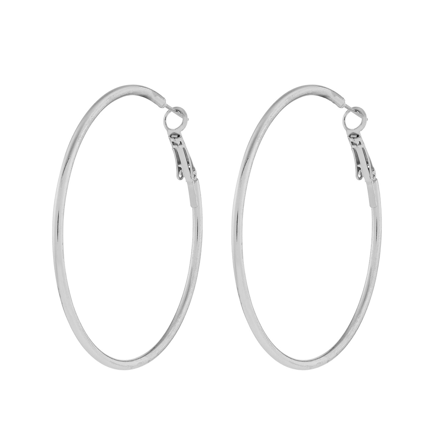 London Women's Mid Size Simple Hoop Earrings
