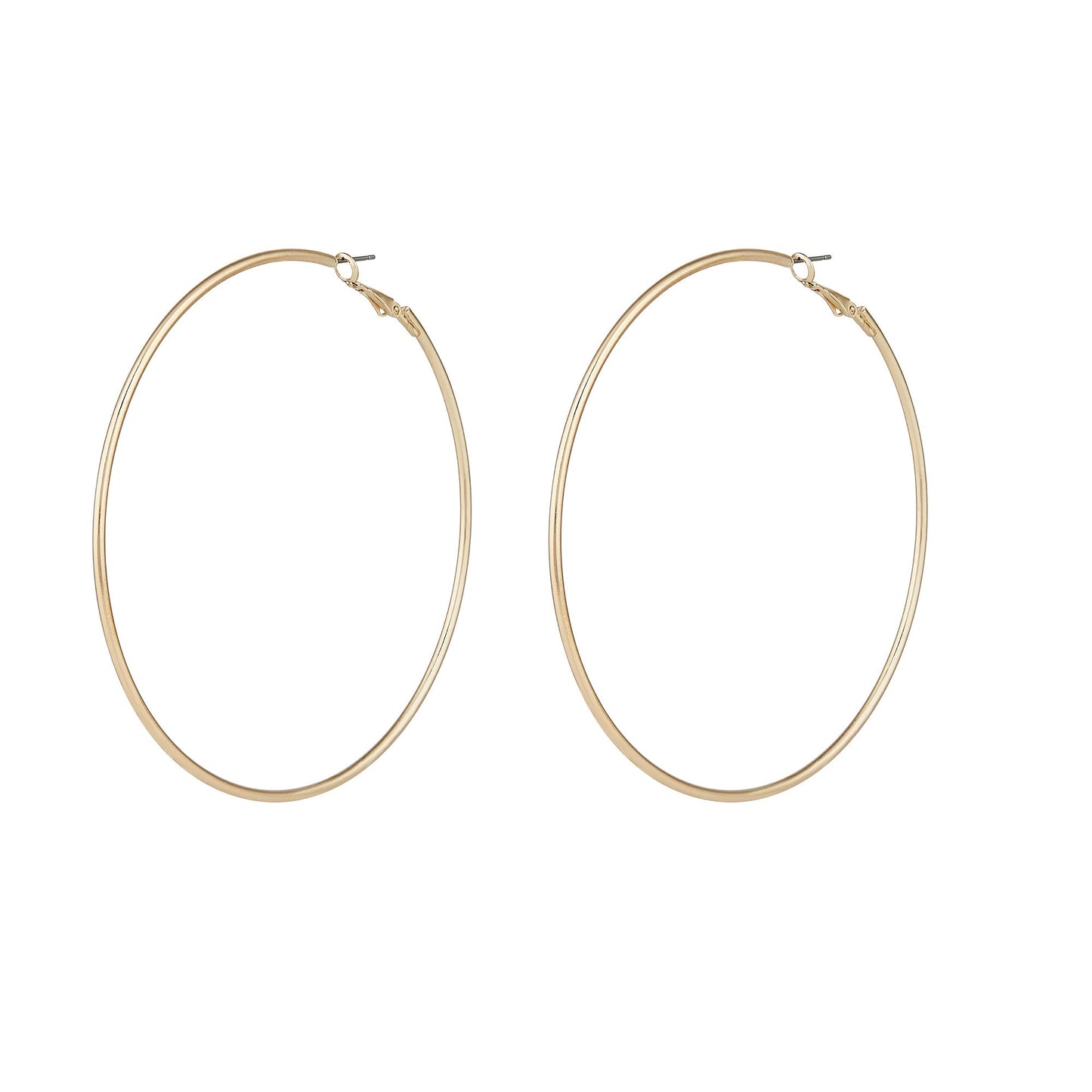 London Women's Gold Mid Size Simple Hoop Earring