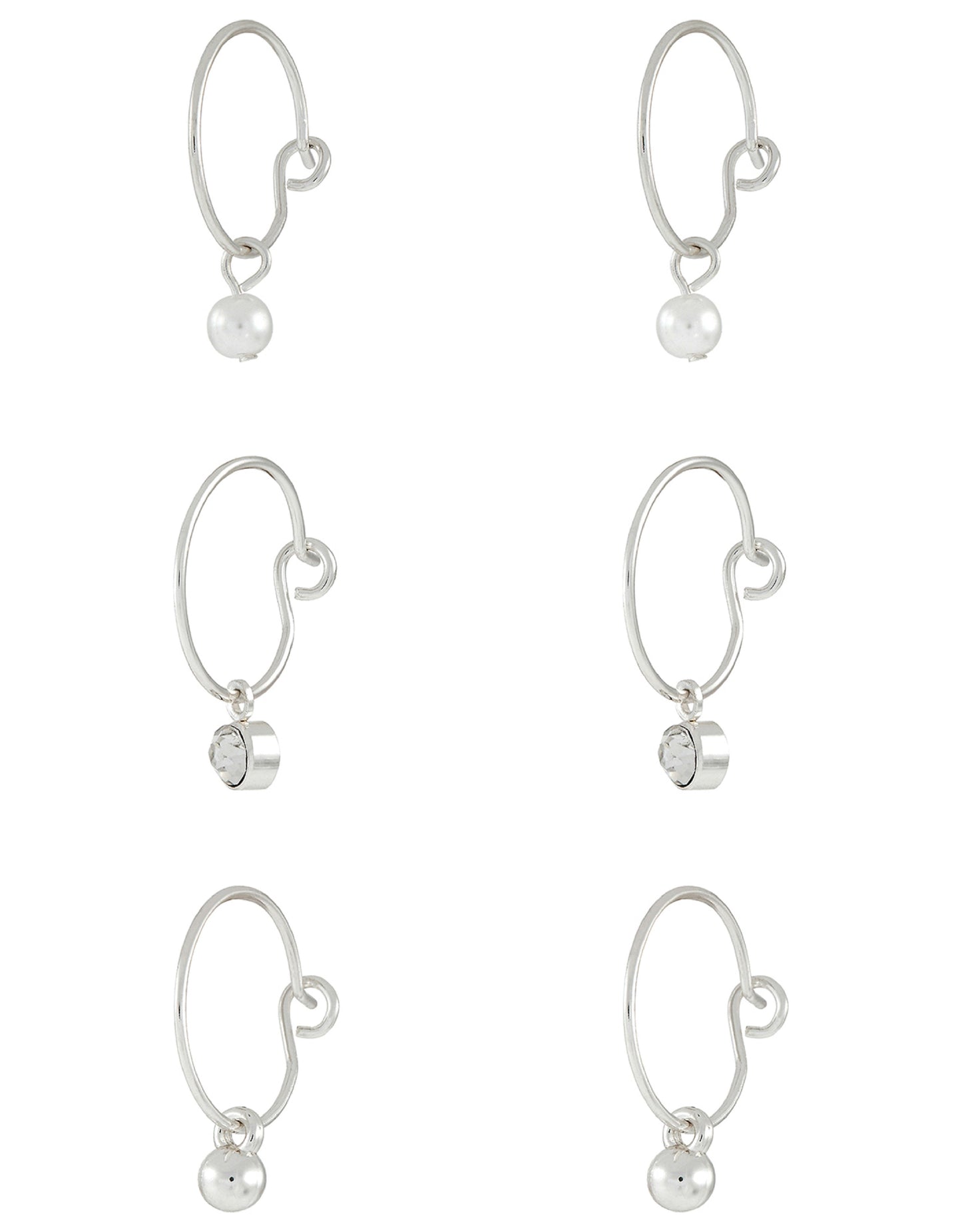London Women's Set Of 3 Simple Hoop Earrings