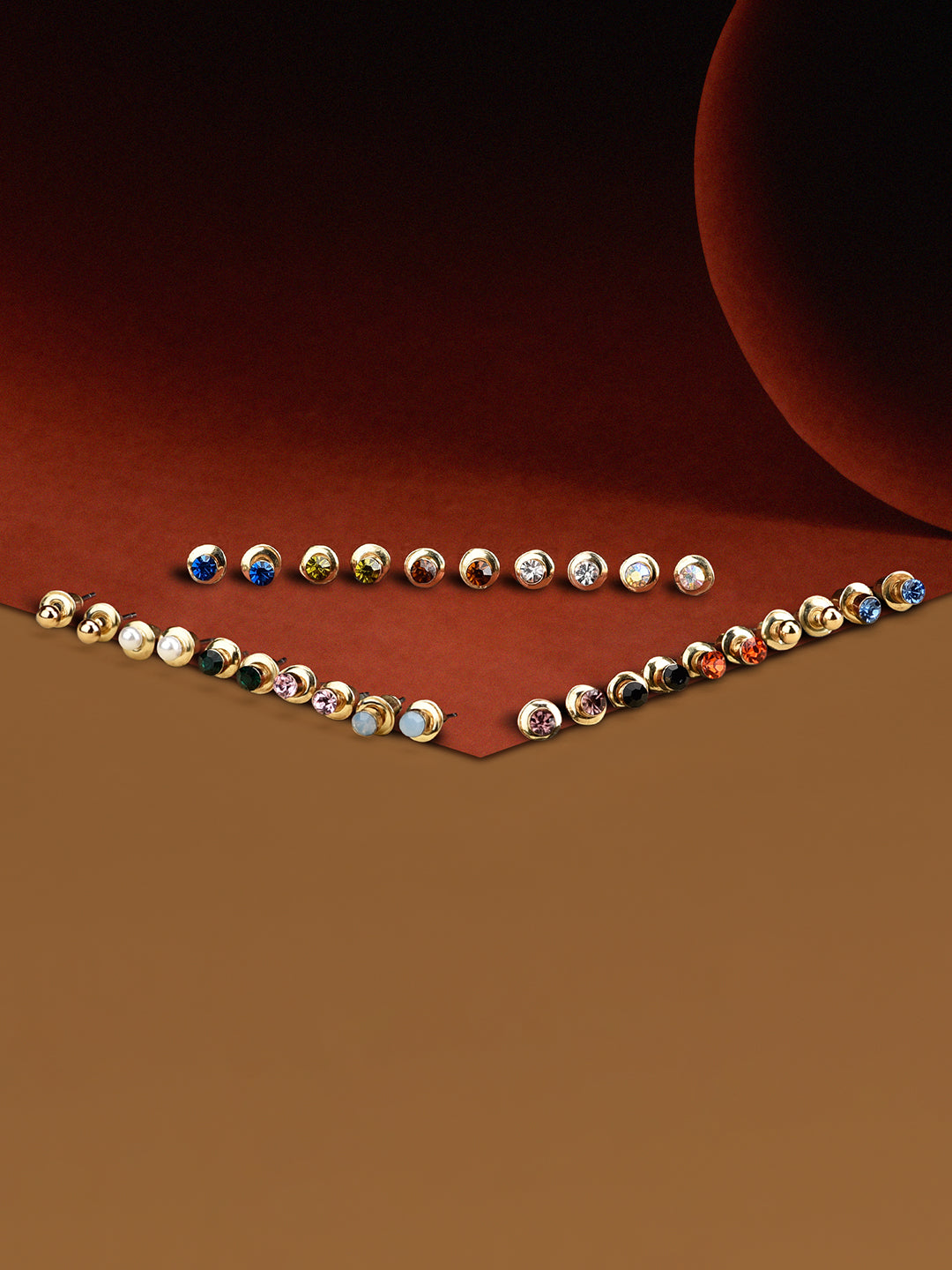 London Women's Set of 15 Multi Stone Earring Pack