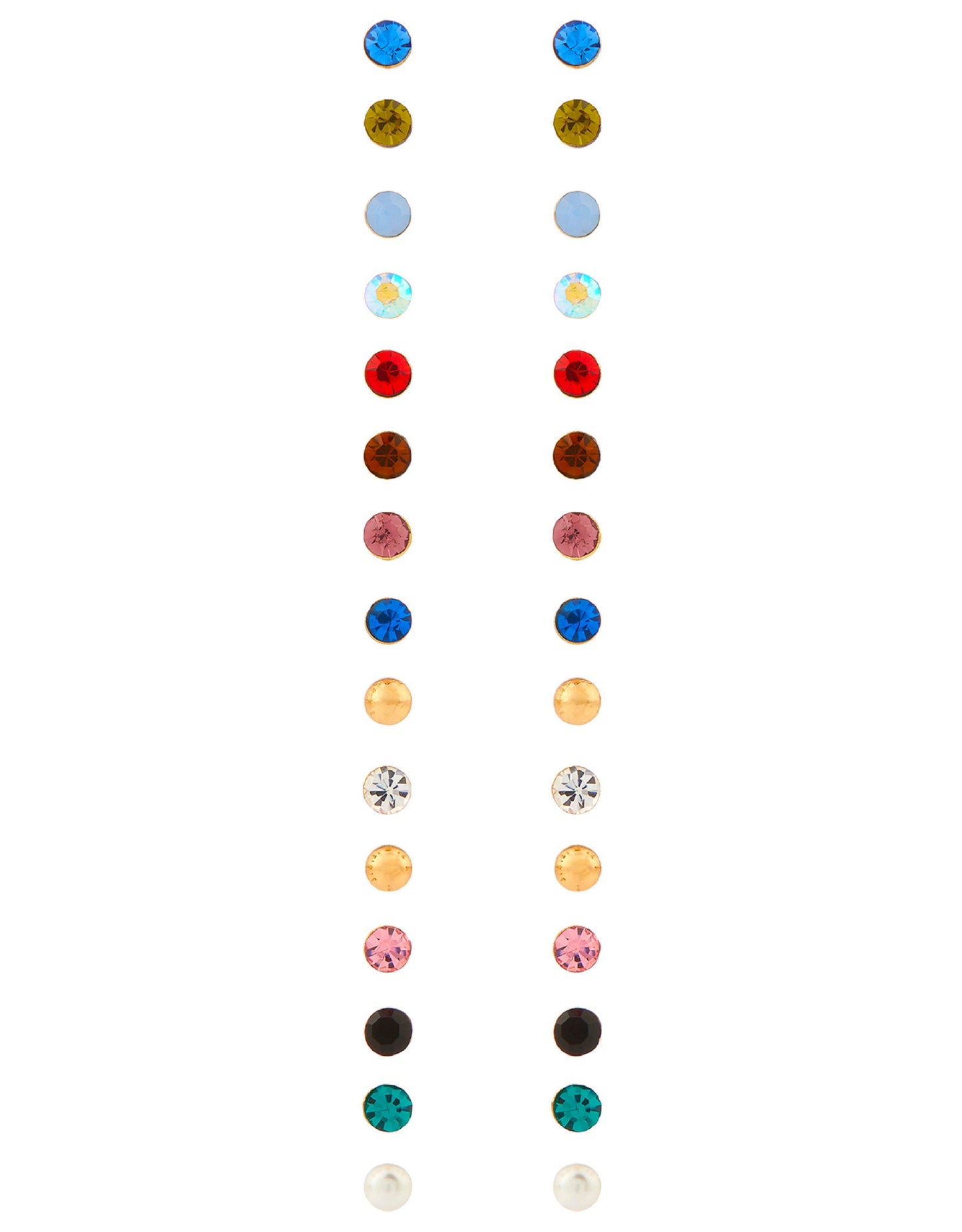 London Women's Set of 15 Multi Stone Earring Pack