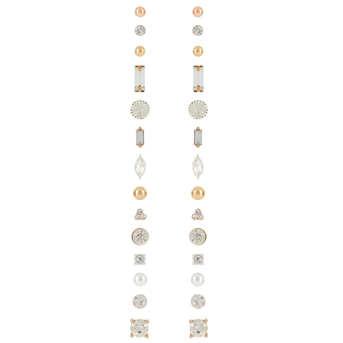 London Women's Set Of 15 Sparkle Stone Stud Earrings