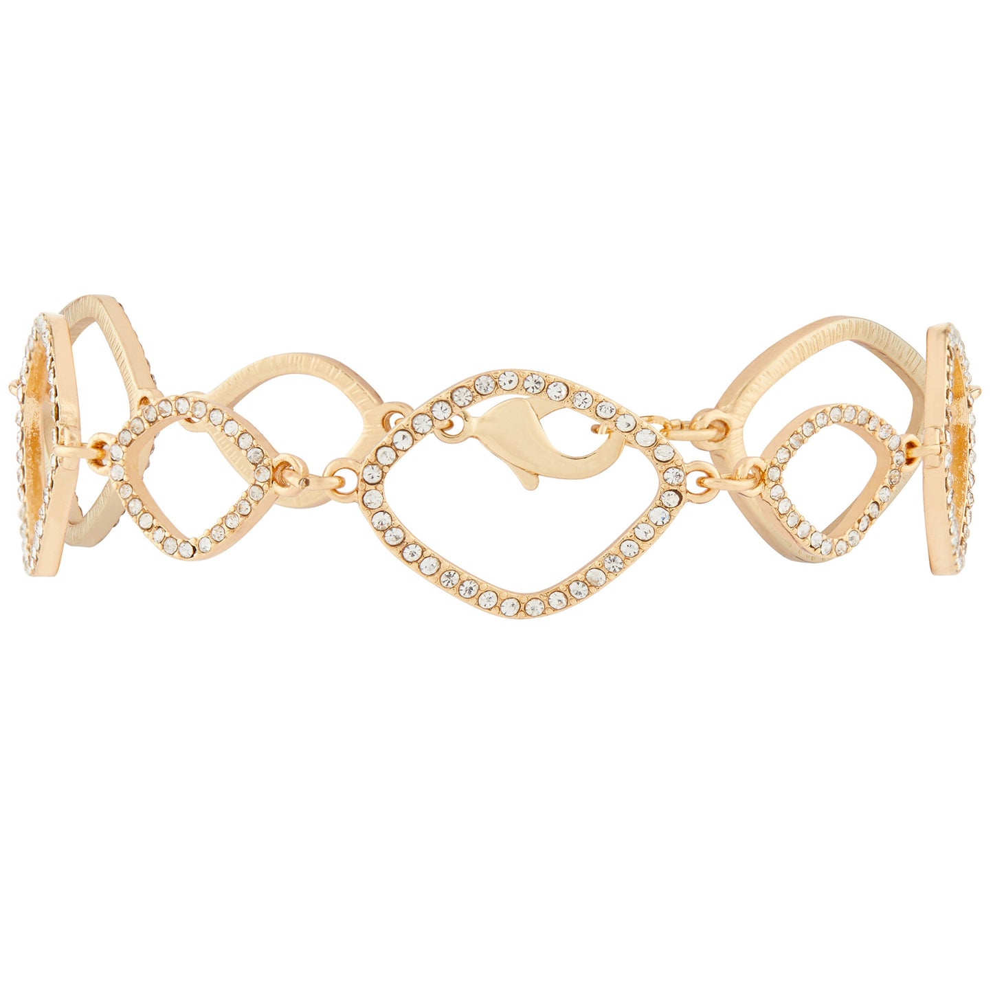 London Women'S Gold Pave Organic Clasp Bracelet