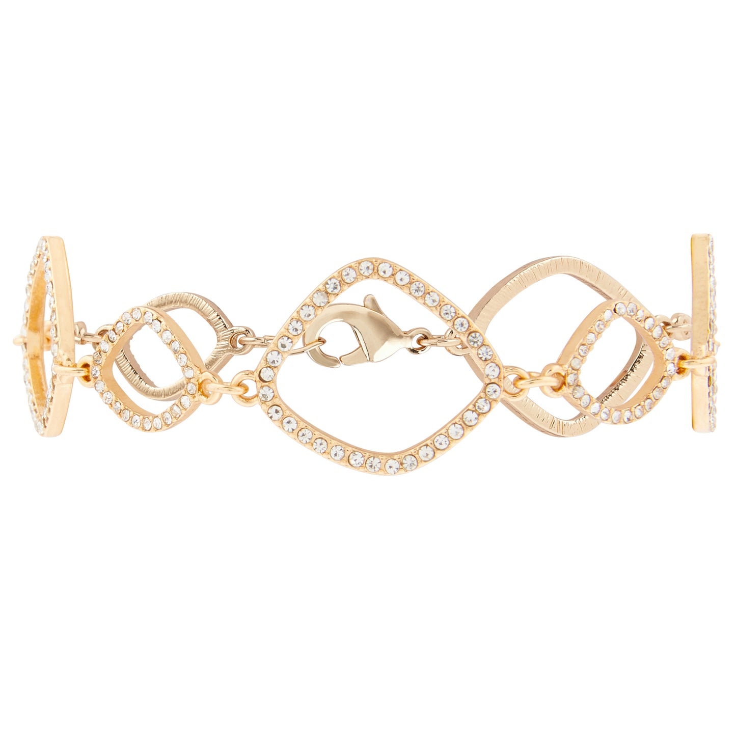 London Women'S Gold Pave Organic Clasp Bracelet