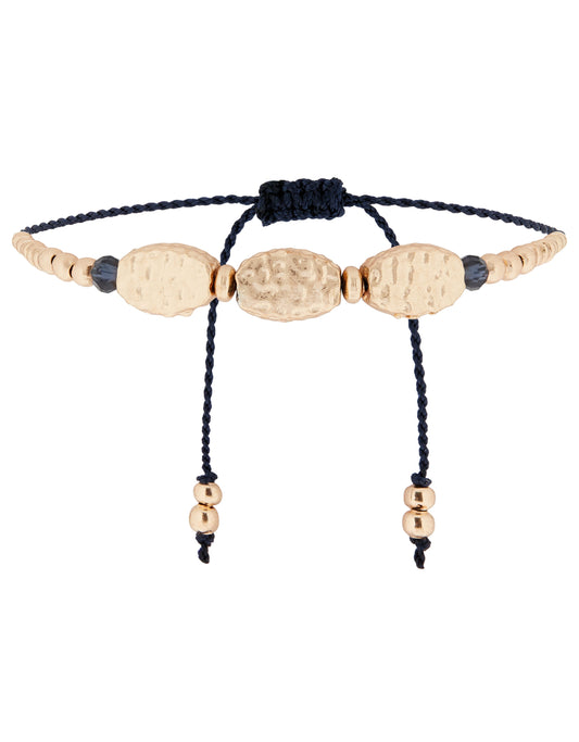 London Women's Navy Hammered Friendship Bracelet