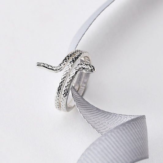 London Women's Snake Silver Ring Small