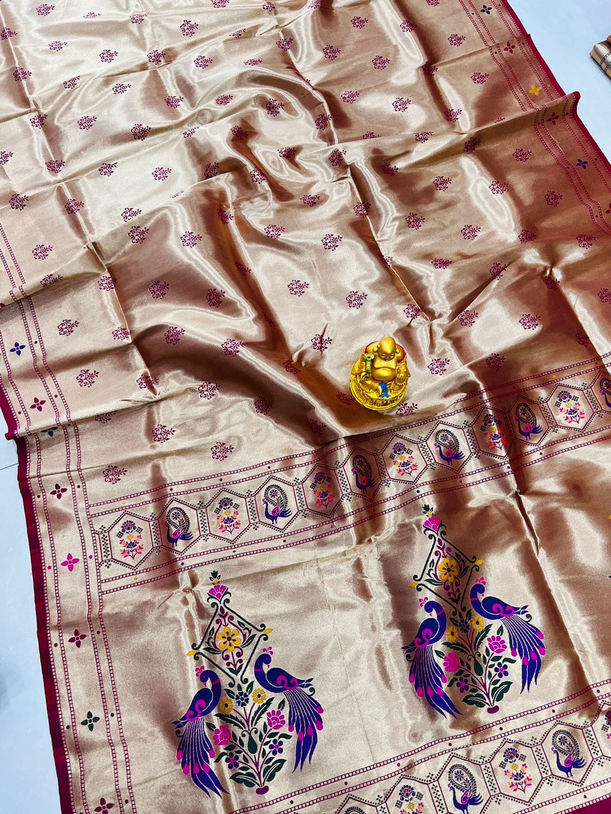 Prettiest Wine Paithani Silk Saree With Invaluable Blouse Piece