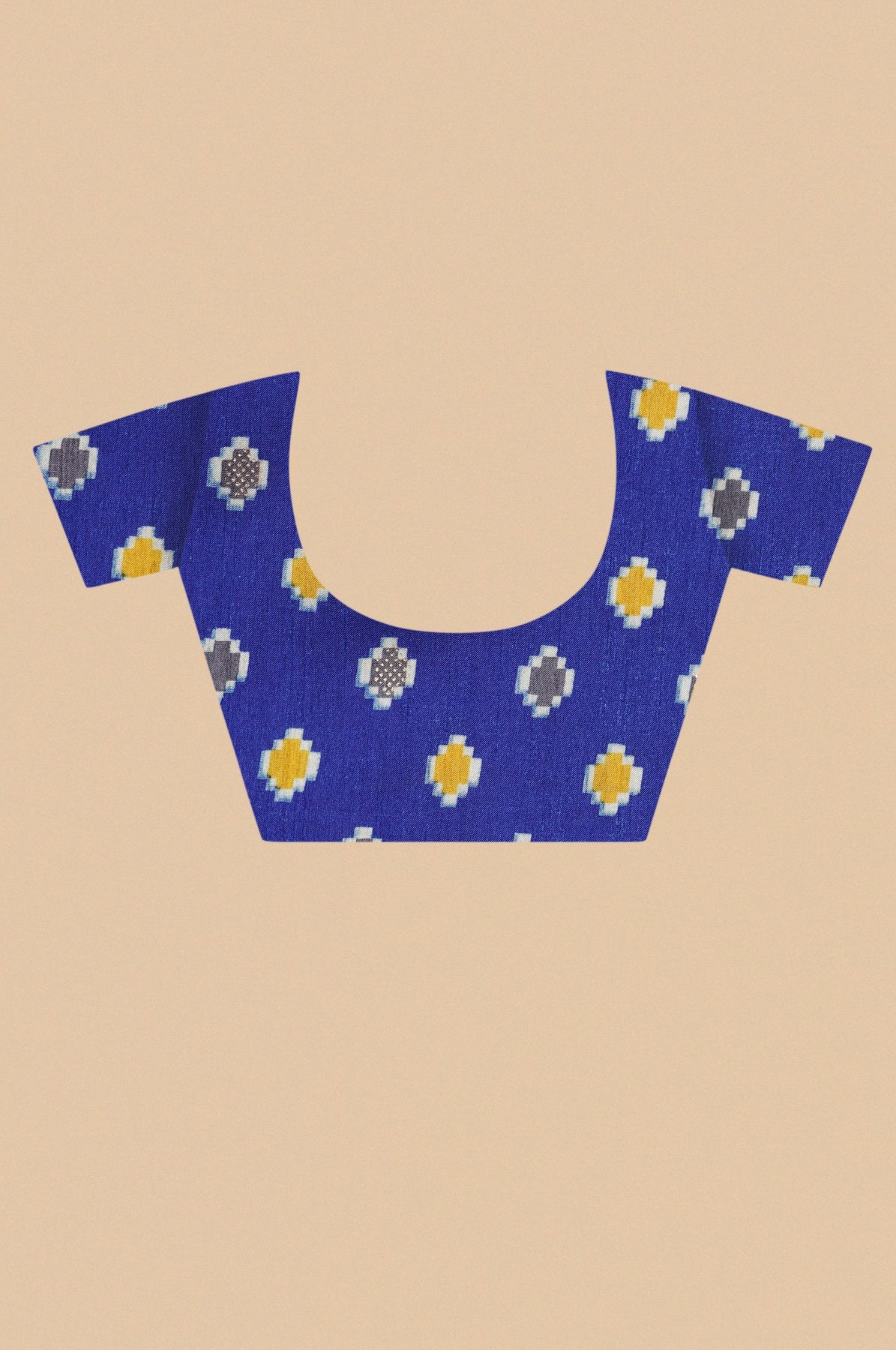 Trendy Blue Geometric Motif Printed Saree