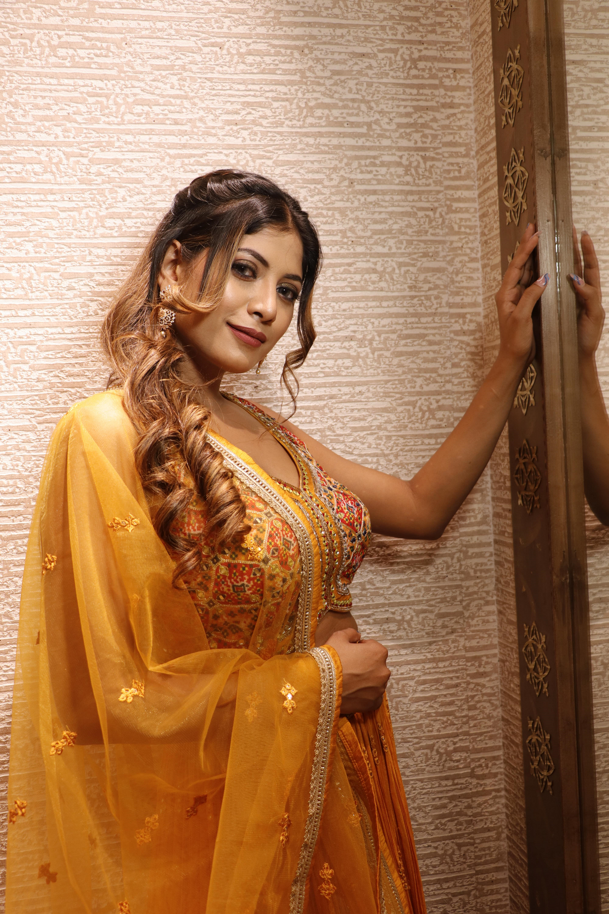 Beautiful Orange Floral Lehenga - Perfect for Weddings and Festive Occasions
