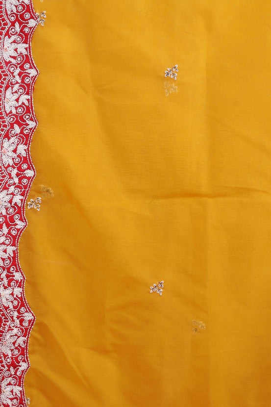 Mustard embellished suit with pants and dupatta