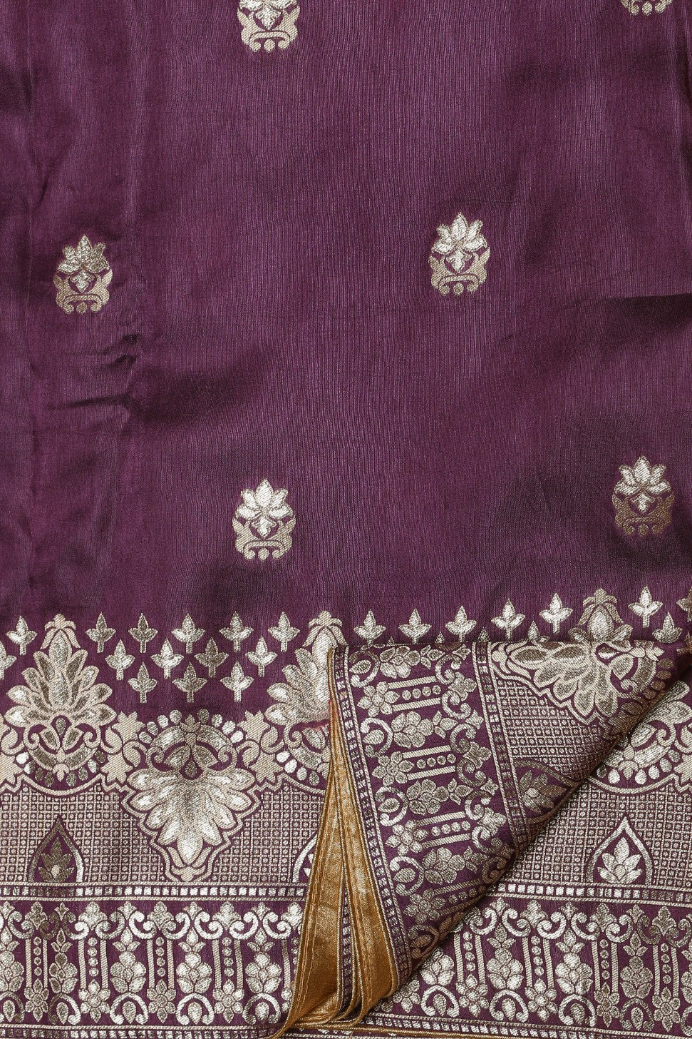Adorable purple color floral motif woven saree
