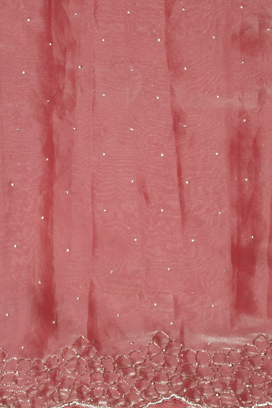 Gorgeous pink color floral motif embroidered saree