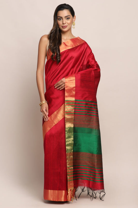 Classy dark green color floral motif embroidered saree