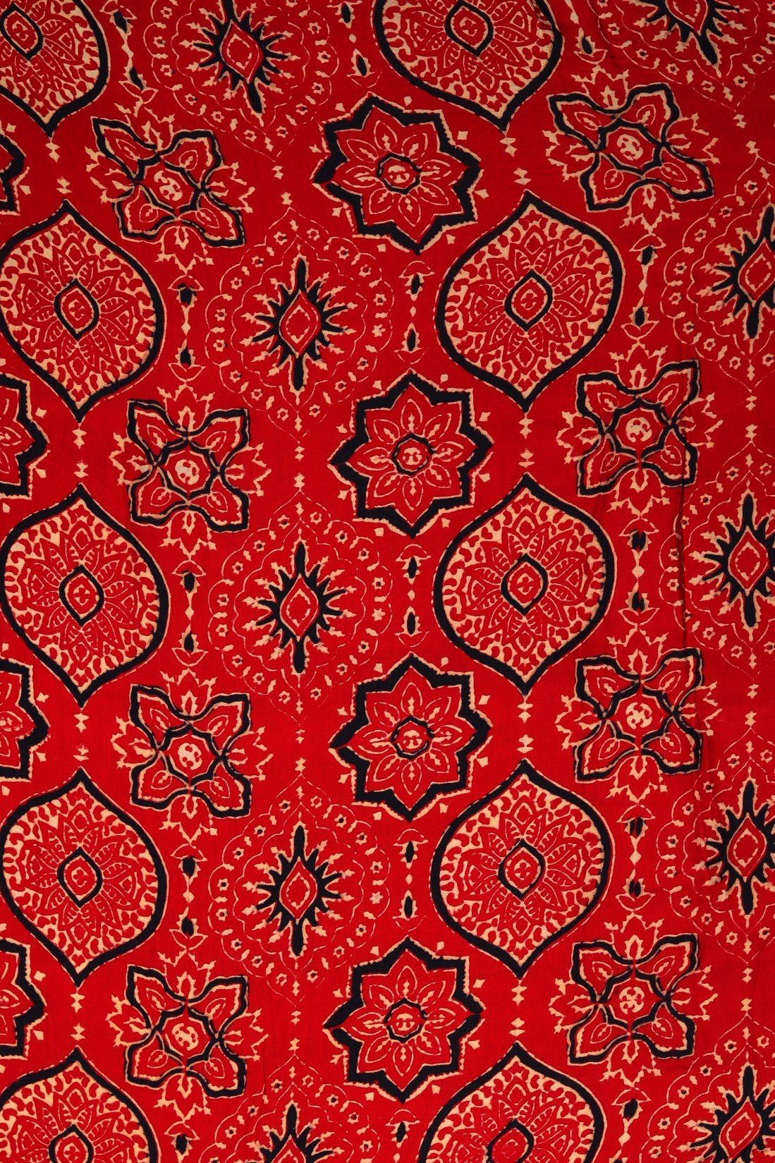 Classy red color floral motif printed saree