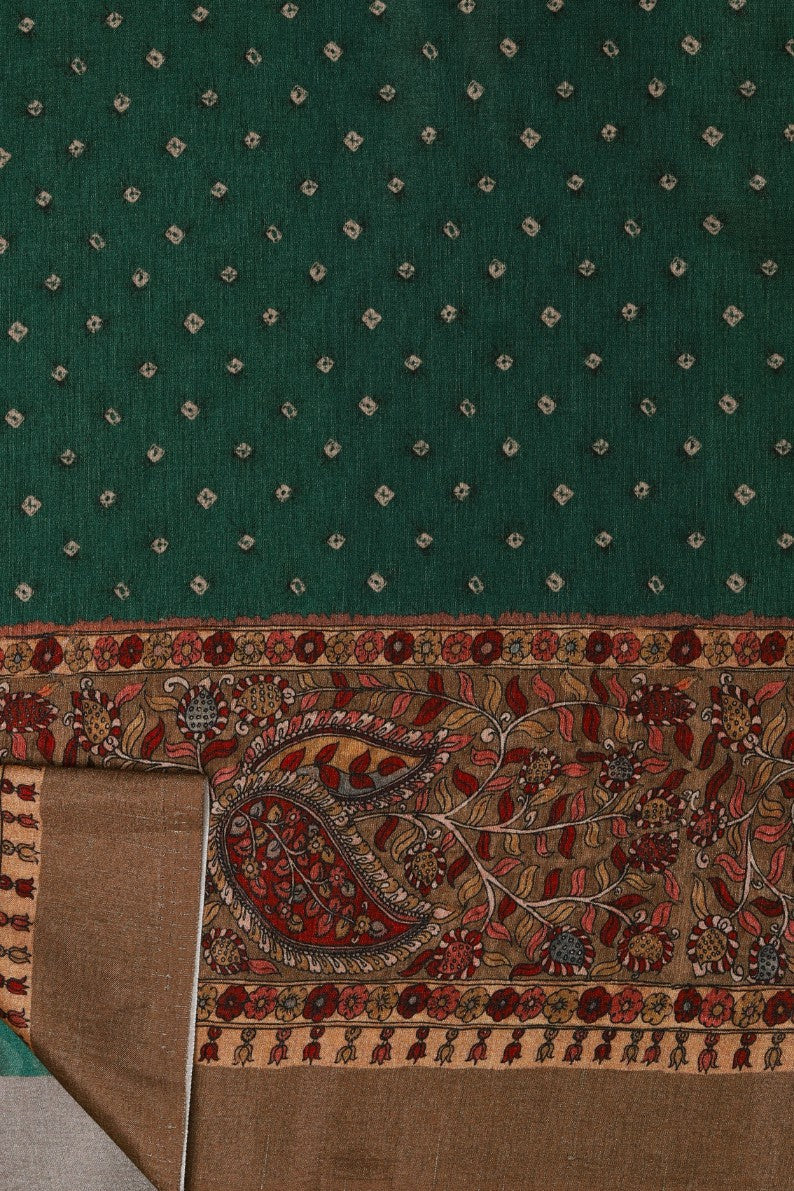 Beautiful green color floral motif printed saree