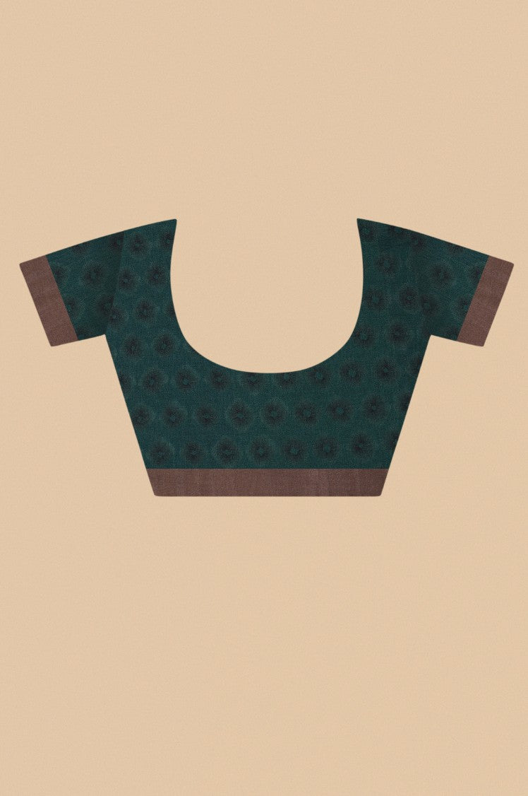 Beautiful green color floral motif printed saree