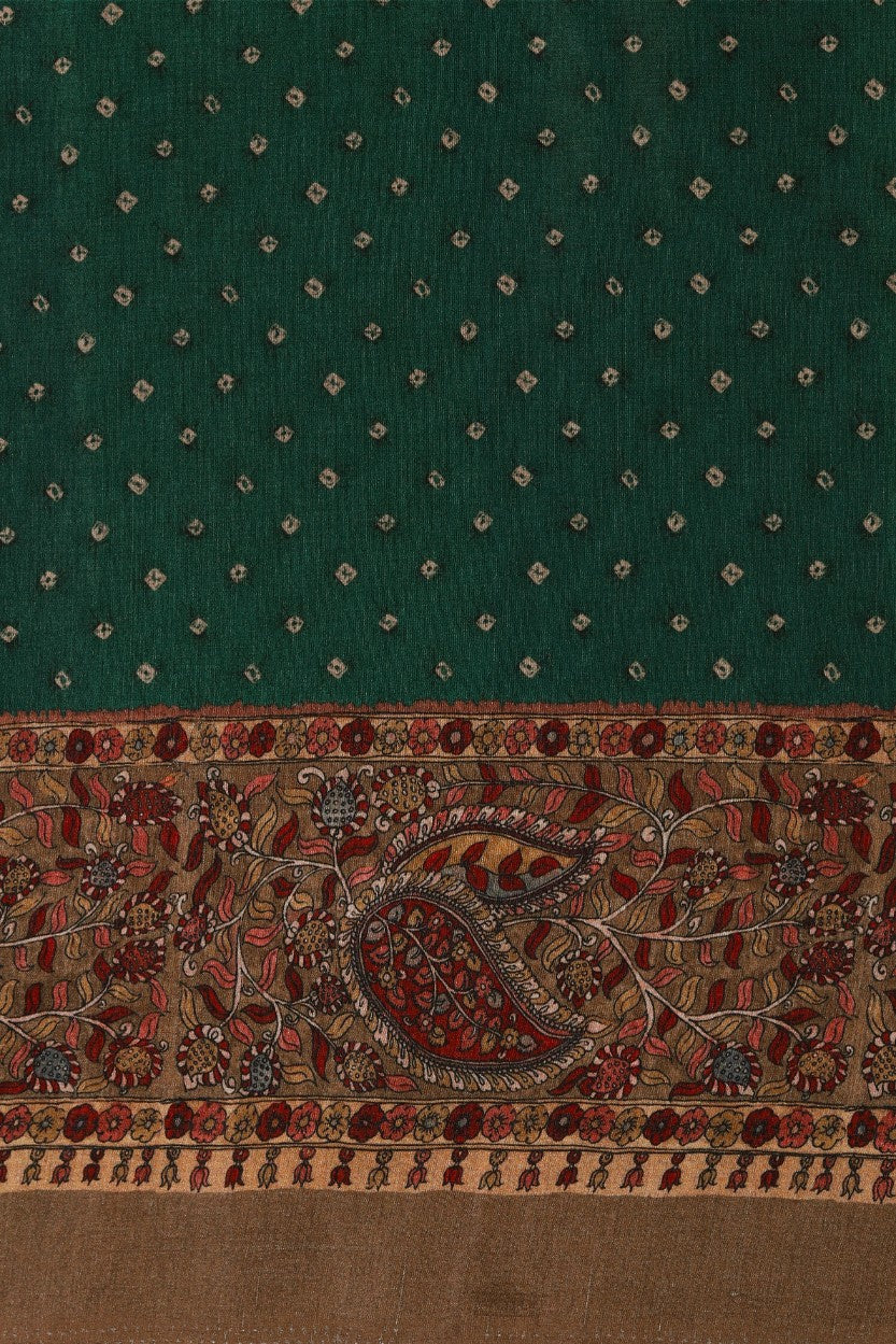 Beautiful green color floral motif printed saree