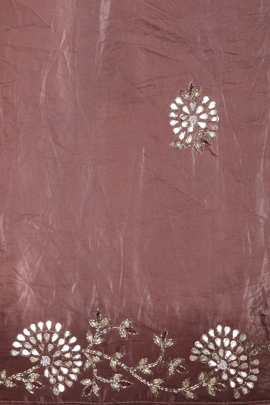 Beautiful mauve color floral embroidery saree